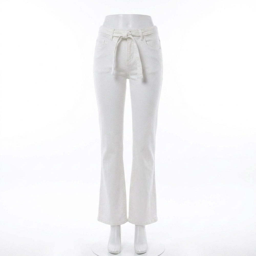 NEW FREE PEOPLE sabine slim a line jeans in optic white